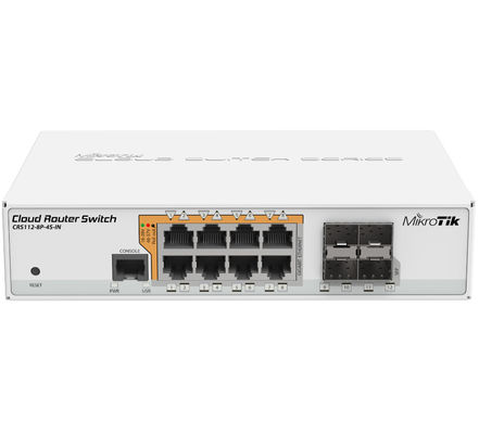 Gigabit ROS Wired Router Switch Poe CRS112-8P-4S-IN Desktop de 4 SFS
